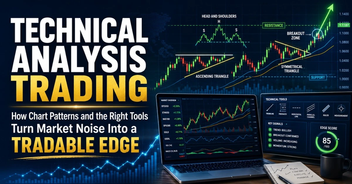 Technical analysis trading chart patterns, indicators and trading tools for market analysis