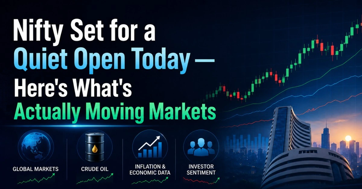 Indian stock market Nifty and Gift Nifty chart showing flat opening trend and gold price fall