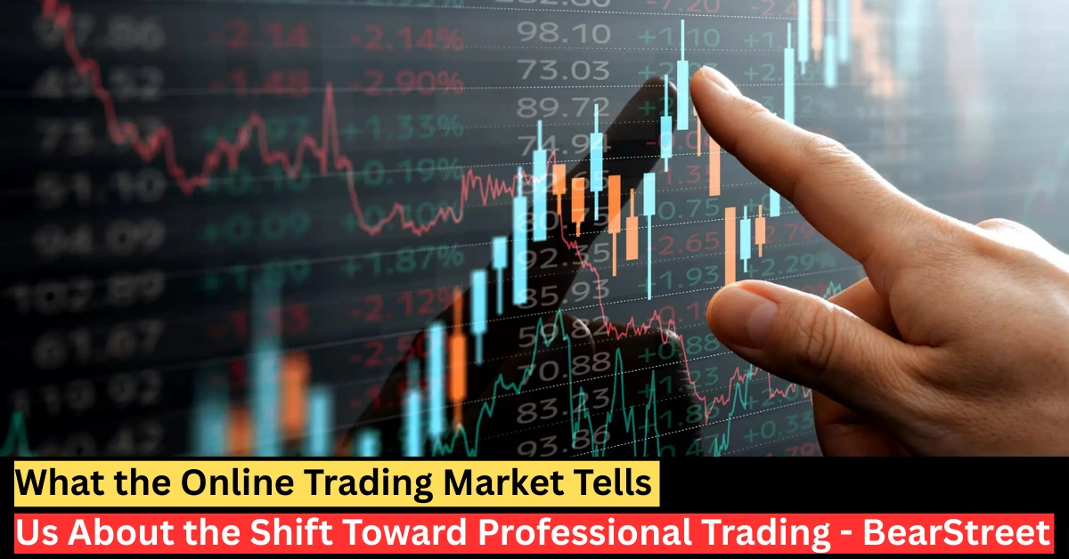 Trader using an online trading platform to analyze real-time market data