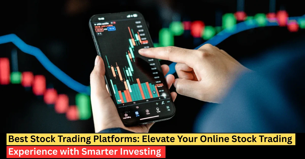 Best stock trading platforms showing mobile online trading app with live market charts