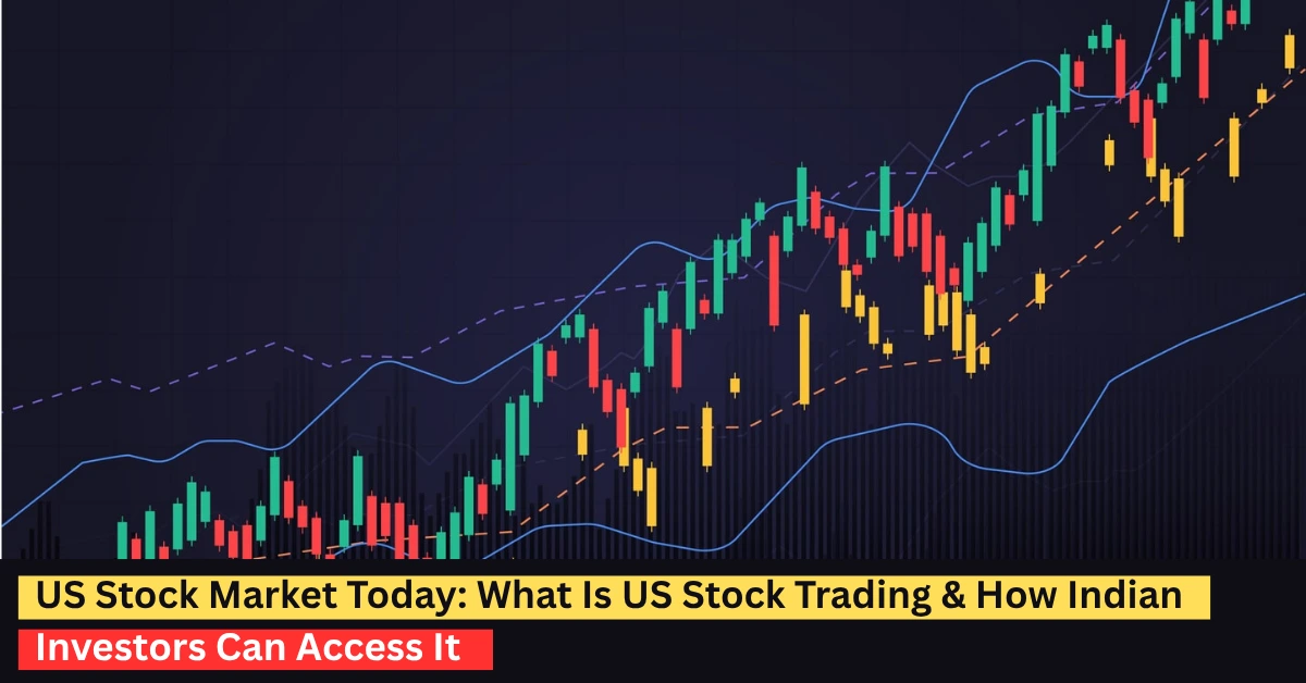 US stock market today showing Nasdaq and Dow Jones trends for Indian investors accessing global stock trading