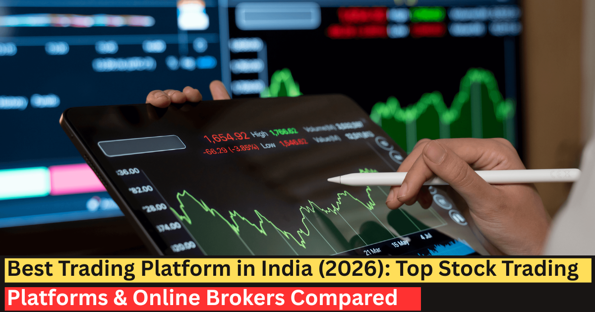 Online trading platform India with stock market charts on tablet – best trading apps 2026
