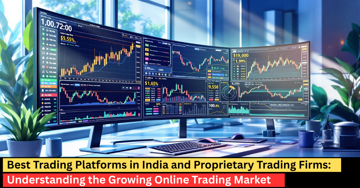 Best trading platforms in India and proprietary trading firms with online trading dashboard, stock charts and market analysis screens for modern traders
