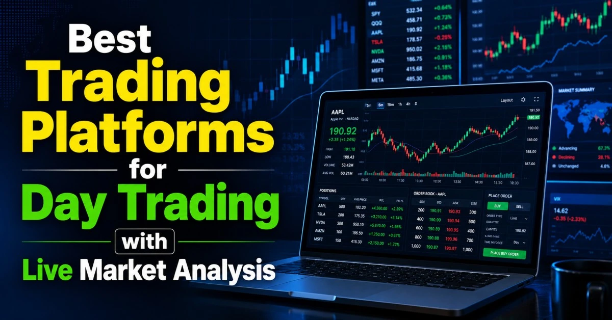 Professional trading desk with live market analysis for day traders