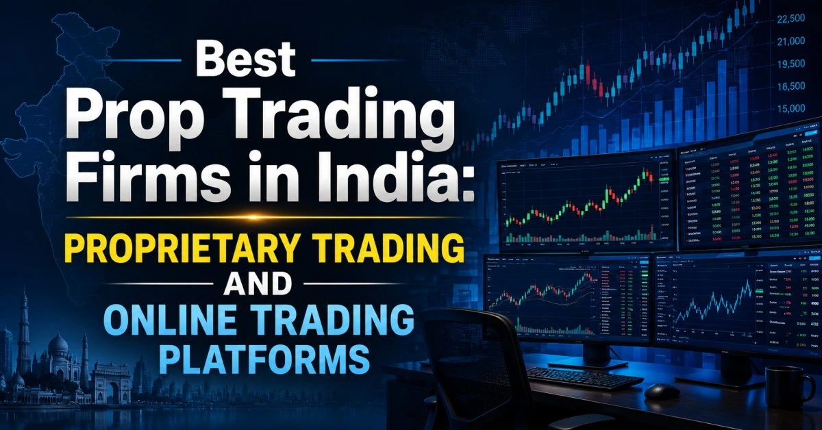 Professional trader using online trading platform to compare proprietary trading firms in India