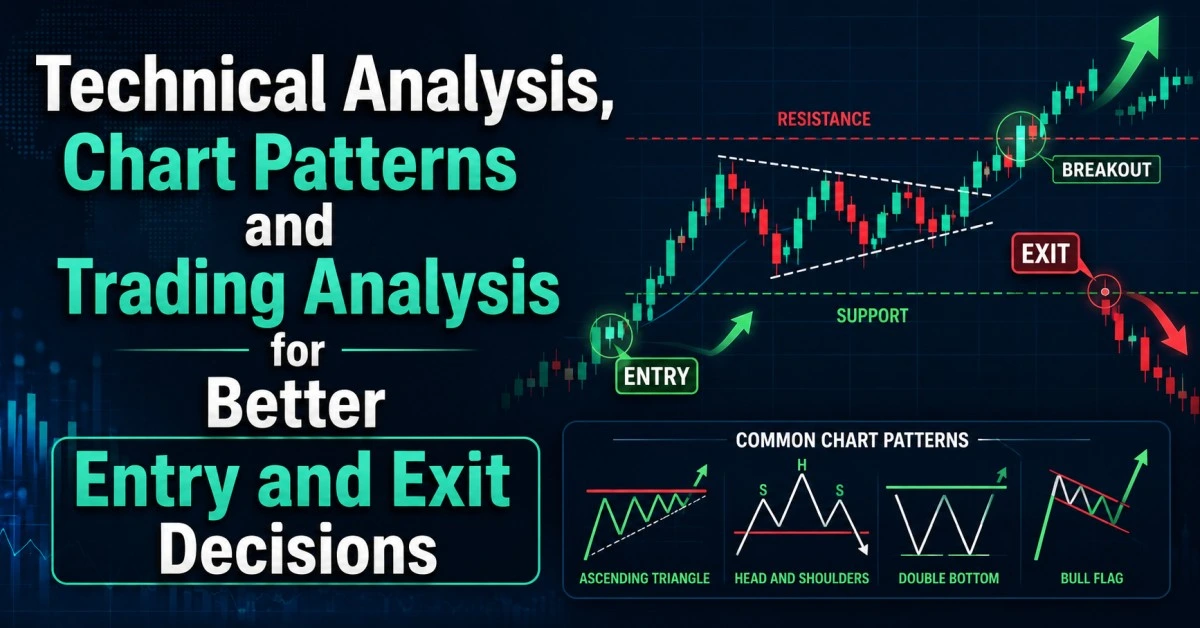 Technical analysis and chart patterns for smarter trading decisions with price action, support, resistance and risk management