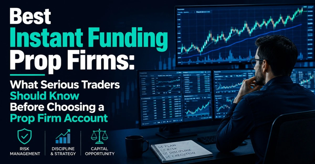 Best instant funding prop firms and prop trading account insights for serious traders with BearStreet risk-focused trading setup.
