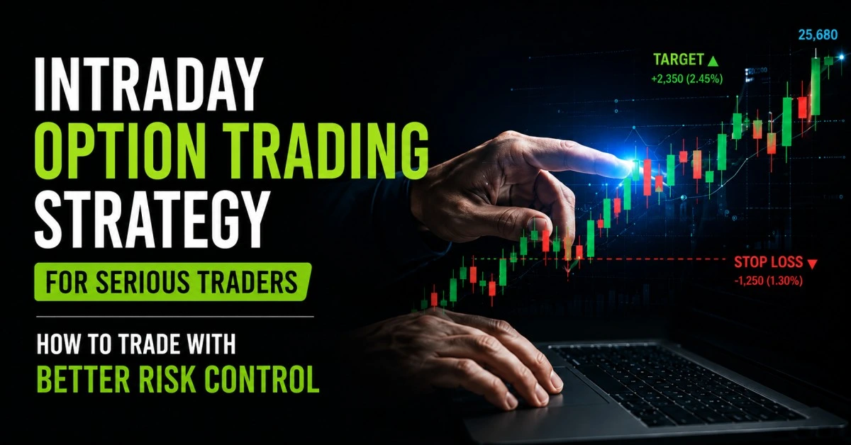 Intraday option trading strategy with risk control, trading chart, option setup, and professional trader analysis for active intraday traders.
