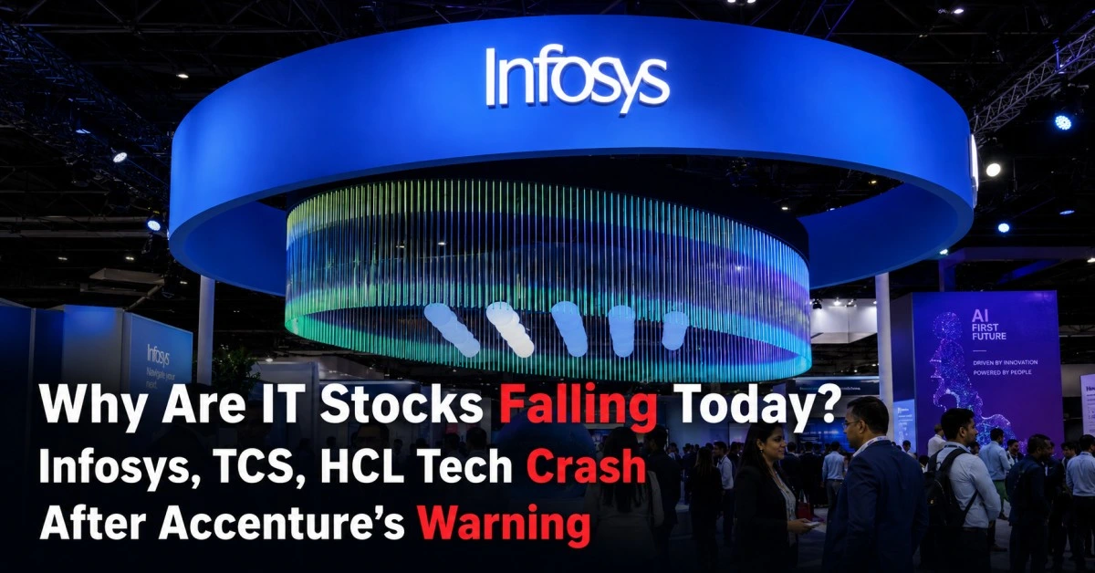 Nifty IT index crash today — Infosys, TCS, HCL Tech share price fall chart